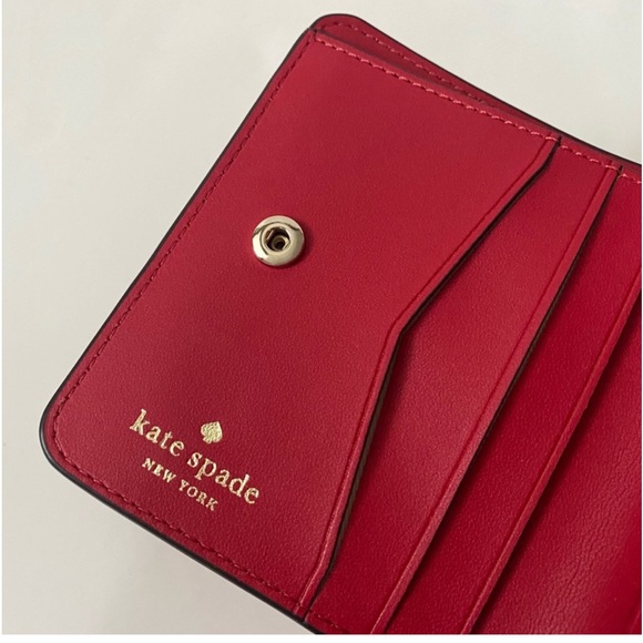 Kate Spade Love Heart Pop Printed Boxed Small Zip Wallet Red - Picture 9 of 10